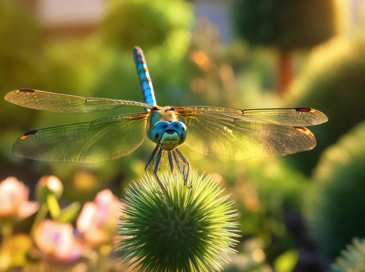 Variety of dragonfly-friendly garden plants