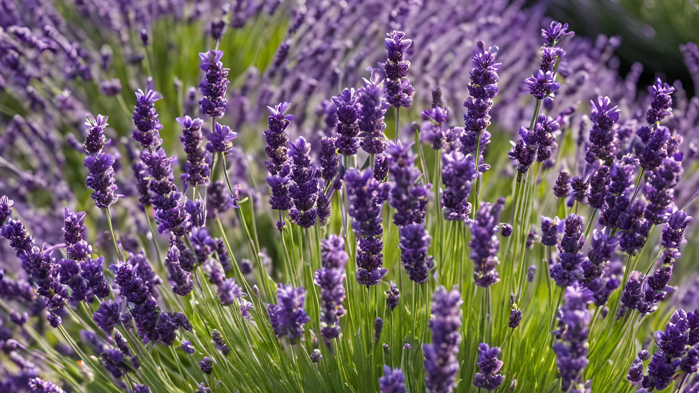 Lavender in bloom with purple flowers