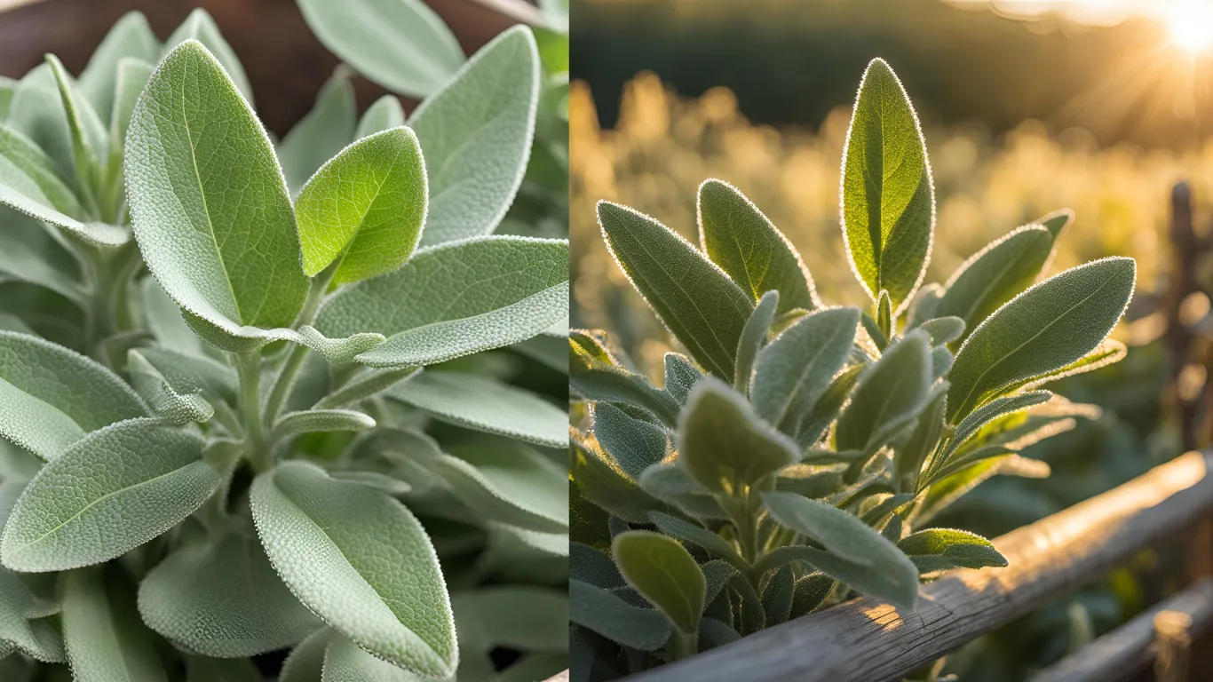 Sage plant with soft, green leaves